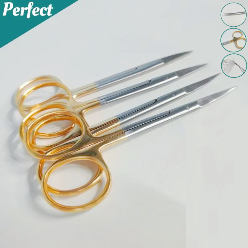 Medical Lab Science - 5 قطعة مقص جراحي للأسنان مستقيم/منحني